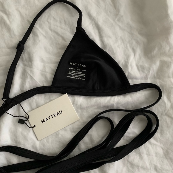 Matteau Black Wrap Triangle Bikini Top Sz. 1 - Picture 15 of 16